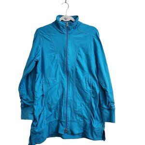 Neon Buddha Ameena Jacket Womens Large Turquoise‎ Blue Full Zip Stretch